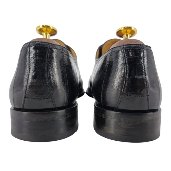 Vintage Mezlan Platinum Exotic Eel Skin Mens Size 7E Black Leather Dress Oxfords main image 11